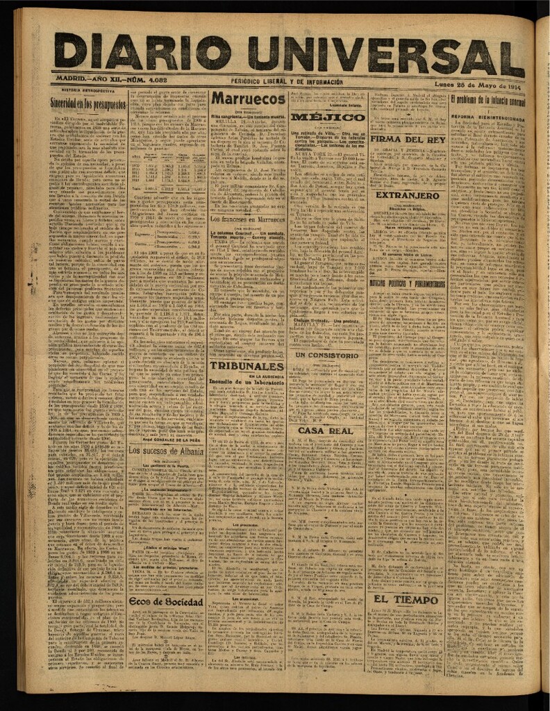 Miniatura de Diario Universal del 25 de mayo de 1914
