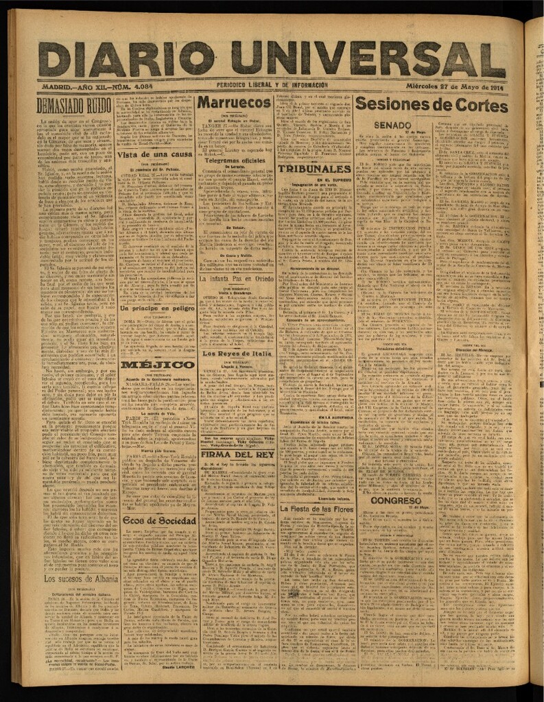 Miniatura de Diario Universal del 27 de mayo de 1914