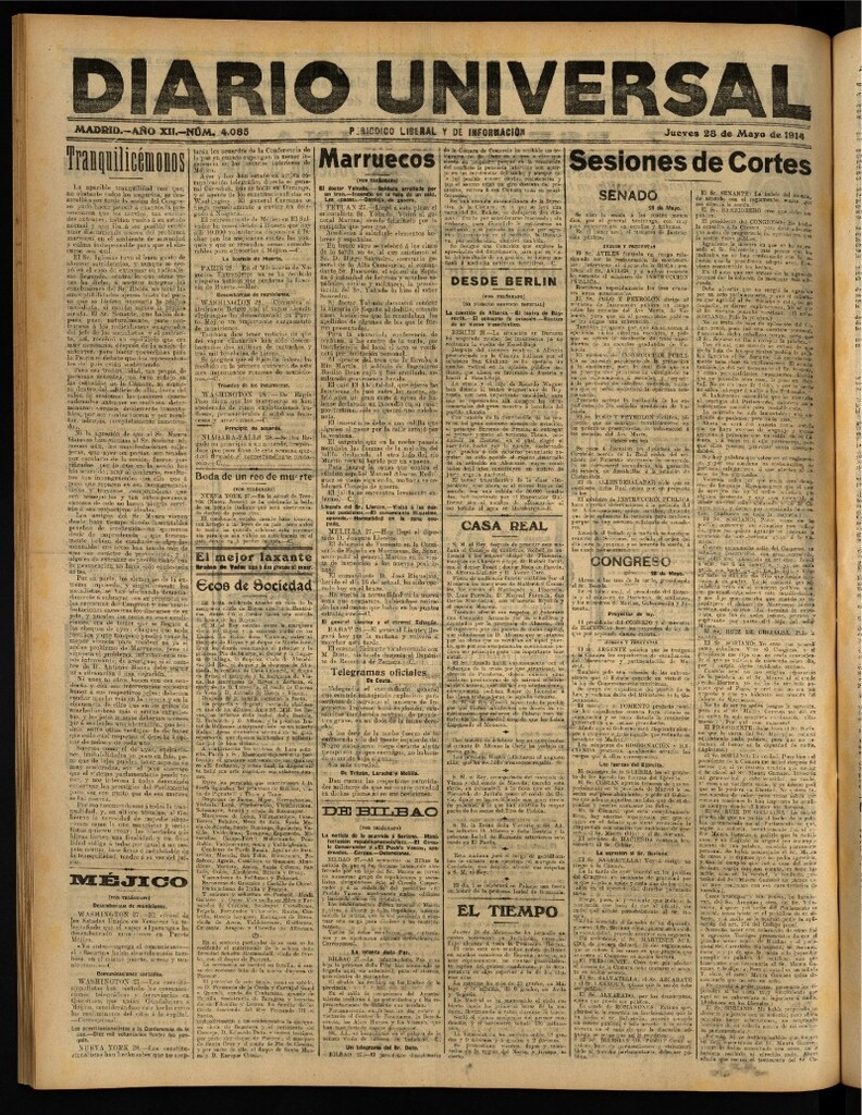 Miniatura de Diario Universal del 28 de mayo de 1914