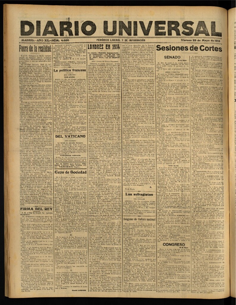 Miniatura de Diario Universal del 29 de mayo de 1914