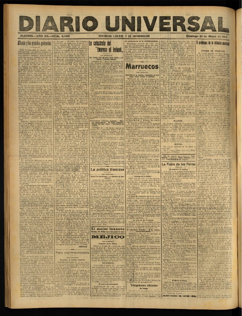 Miniatura de Diario Universal del 31 de mayo de 1914