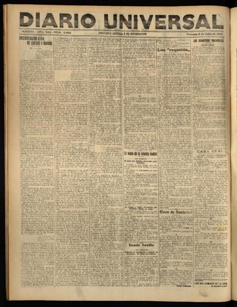 Miniatura de Diario Universal del 9 de julio de 1915