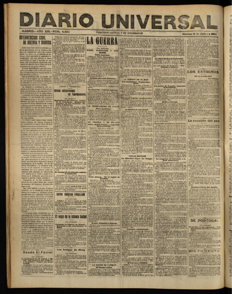 Miniatura de Diario Universal del 13 de julio de 1915