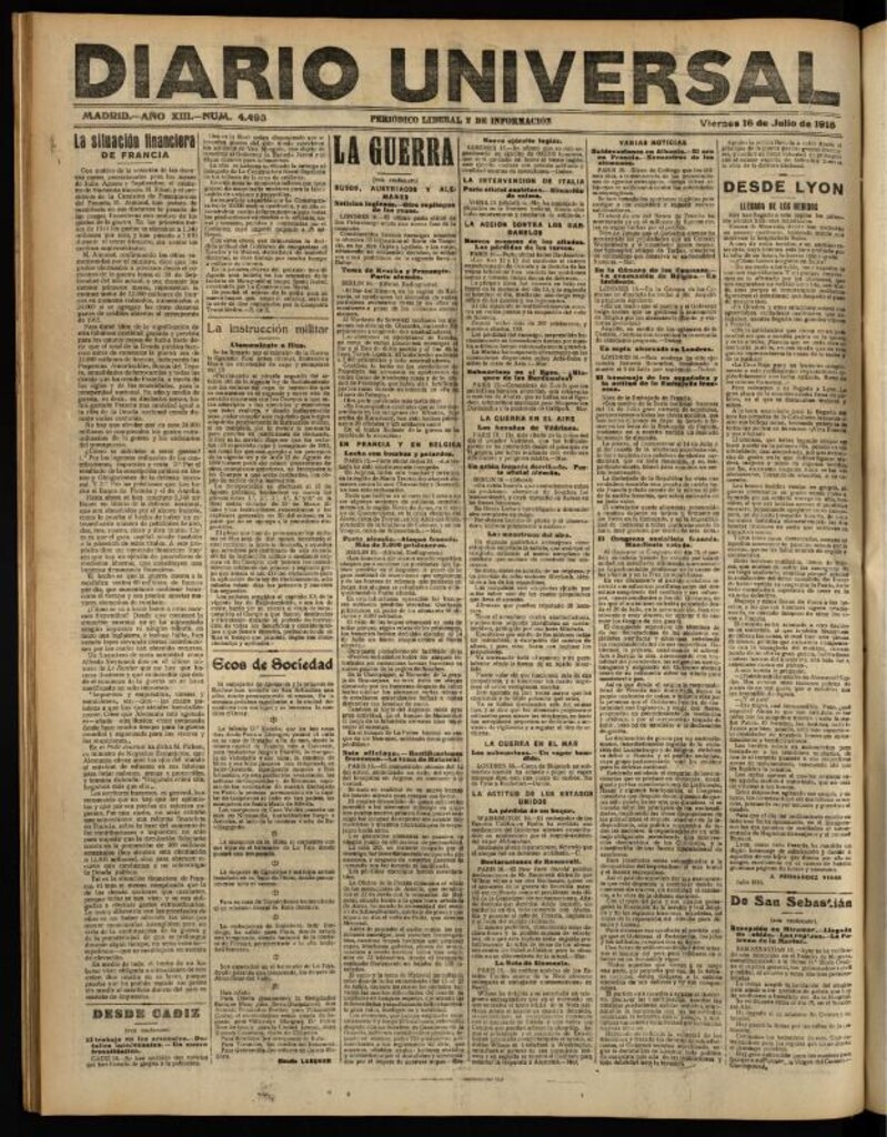 Miniatura de Diario Universal del 16 de julio de 1915