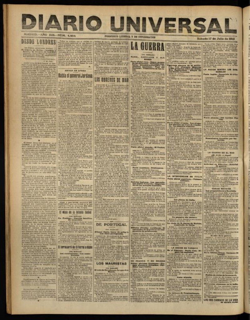 Miniatura de Diario Universal del 17 de julio de 1915