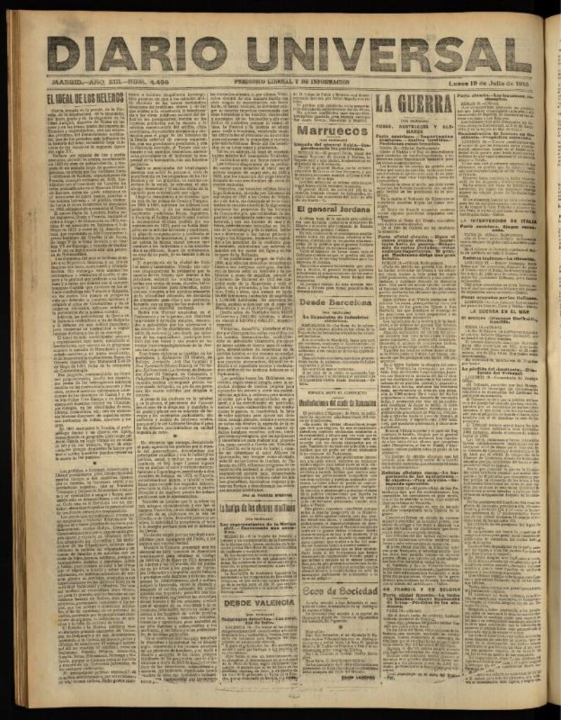 Miniatura de Diario Universal del 19 de julio de 1915
