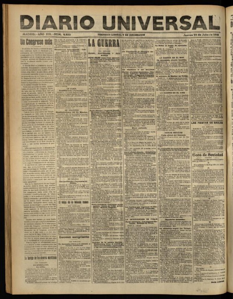 Miniatura de Diario Universal del 22 de julio de 1915