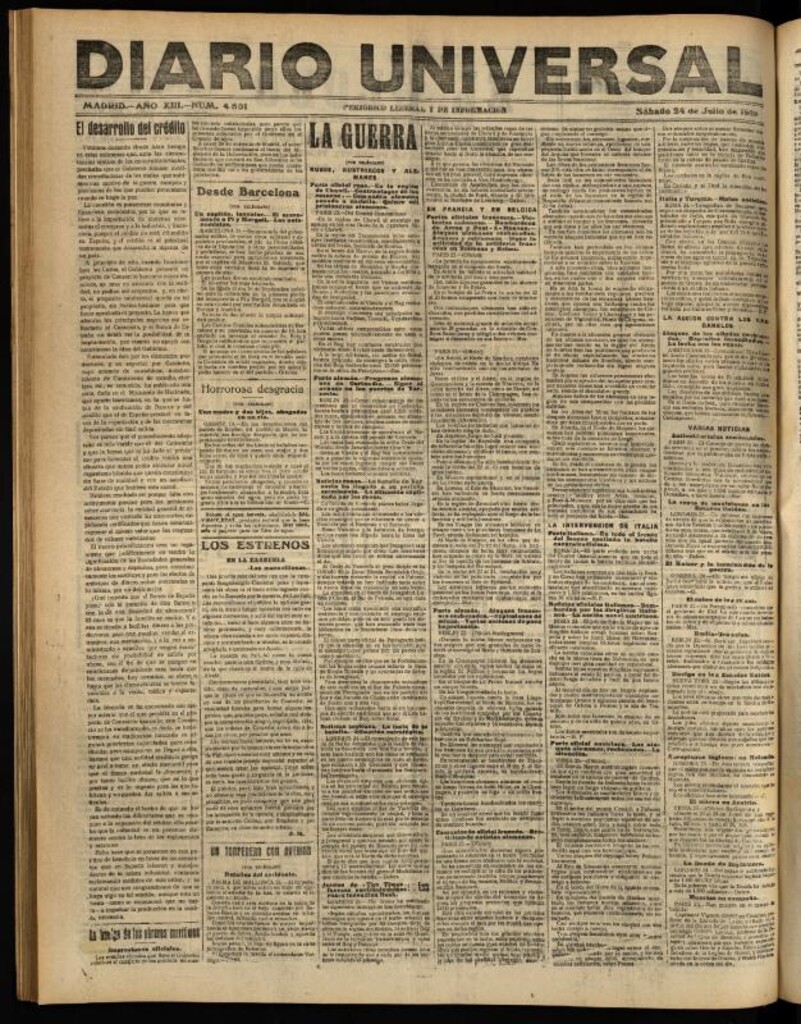 Miniatura de Diario Universal del 24 de julio de 1915