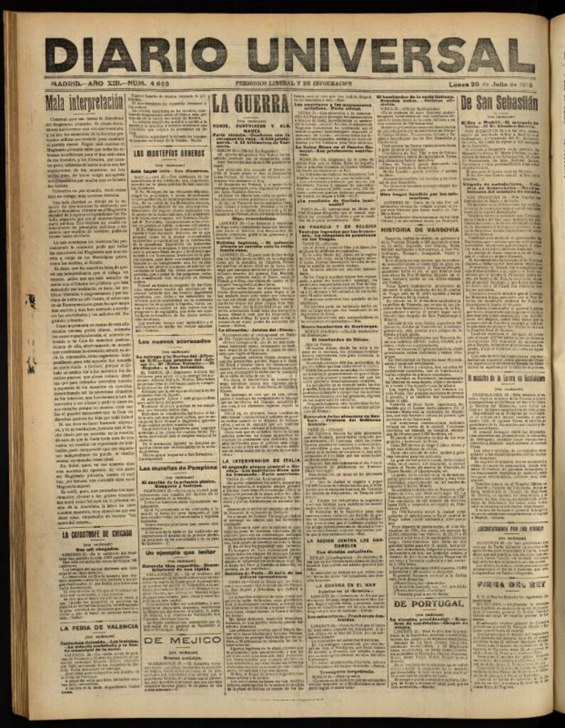 Miniatura de Diario Universal del 26 de julio de 1915
