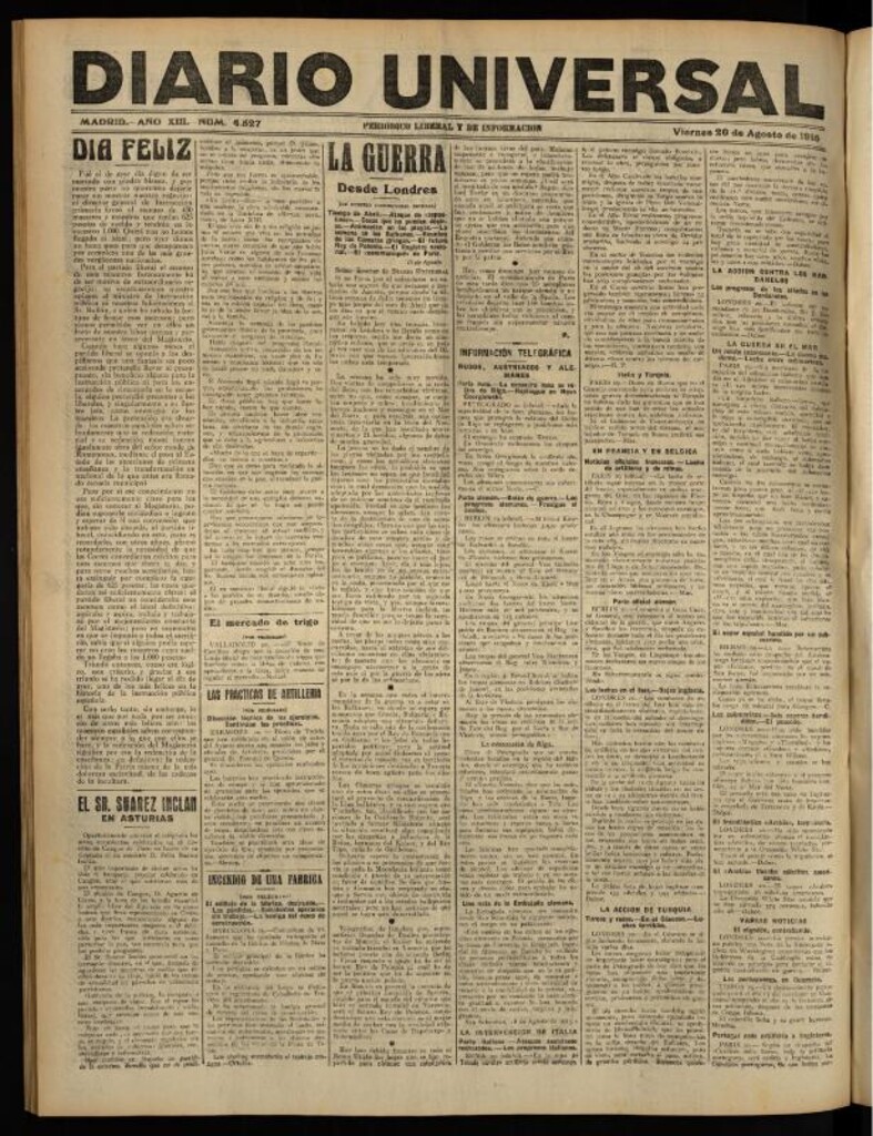 Miniatura de Diario Universal del 20 de agosto de 1915