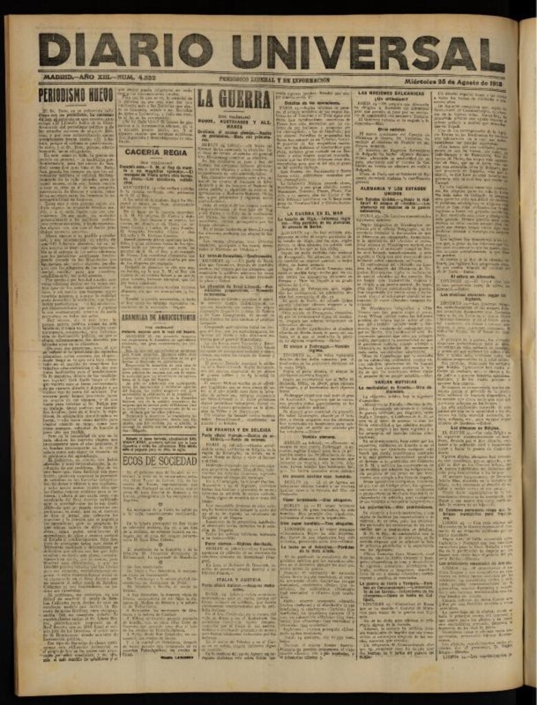Miniatura de Diario Universal del 25 de agosto de 1915