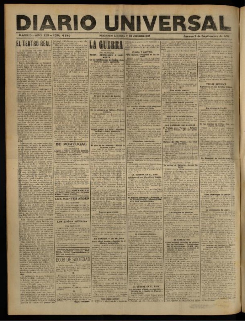 Miniatura de Diario Universal del 2 de septiembre de 1915
