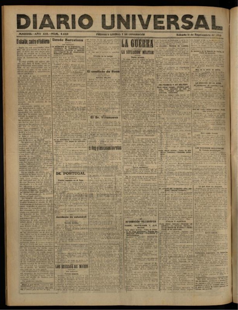 Miniatura de Diario Universal del 11 de septiembre de 1915