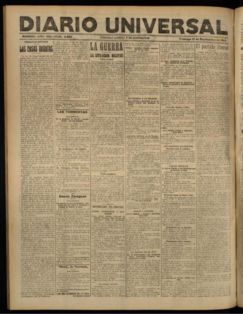 Miniatura de Diario Universal del 12 de septiembre de 1915