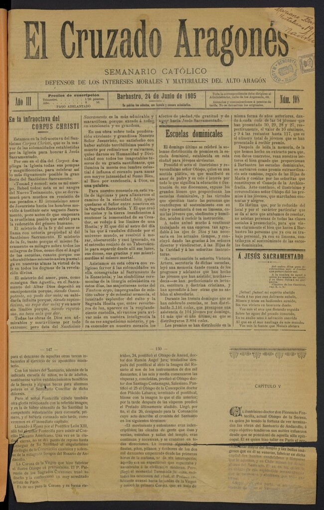Miniatura de El Cruzado Aragonés (Barbastro. 1903)