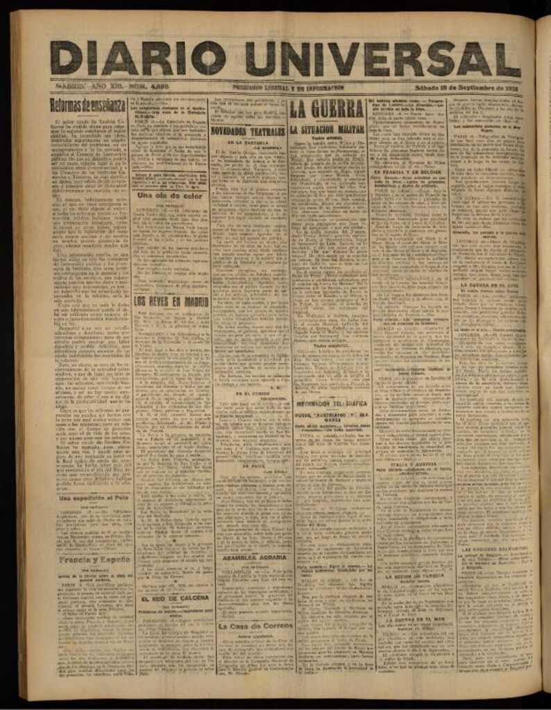 Miniatura de Diario Universal del 18 de septiembre de 1915