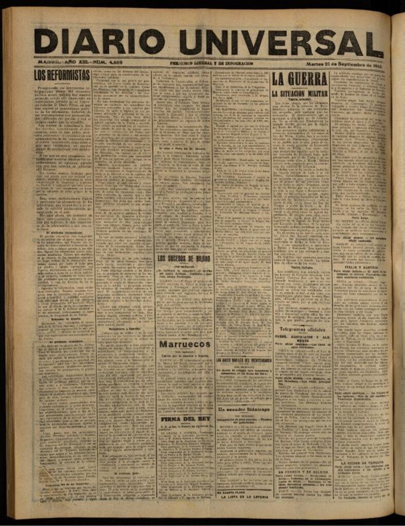 Miniatura de Diario Universal del 21 de septiembre de 1915