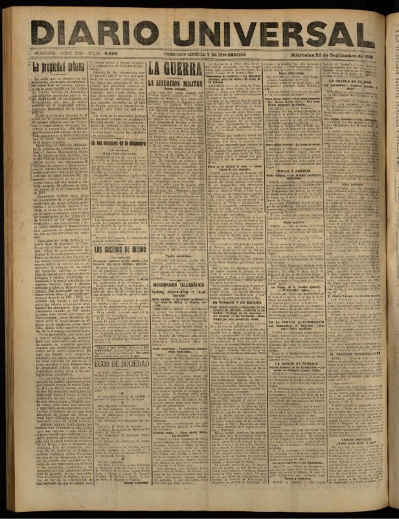Miniatura de Diario Universal del 22 de septiembre de 1915