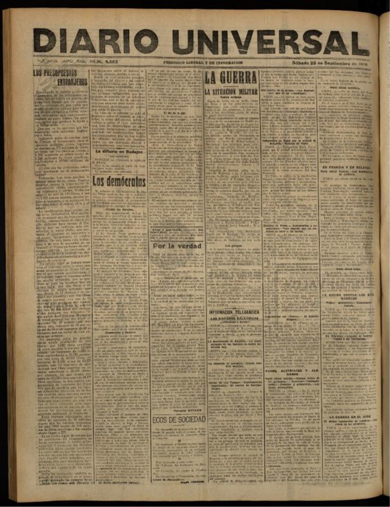 Miniatura de Diario Universal del 25 de septiembre de 1915