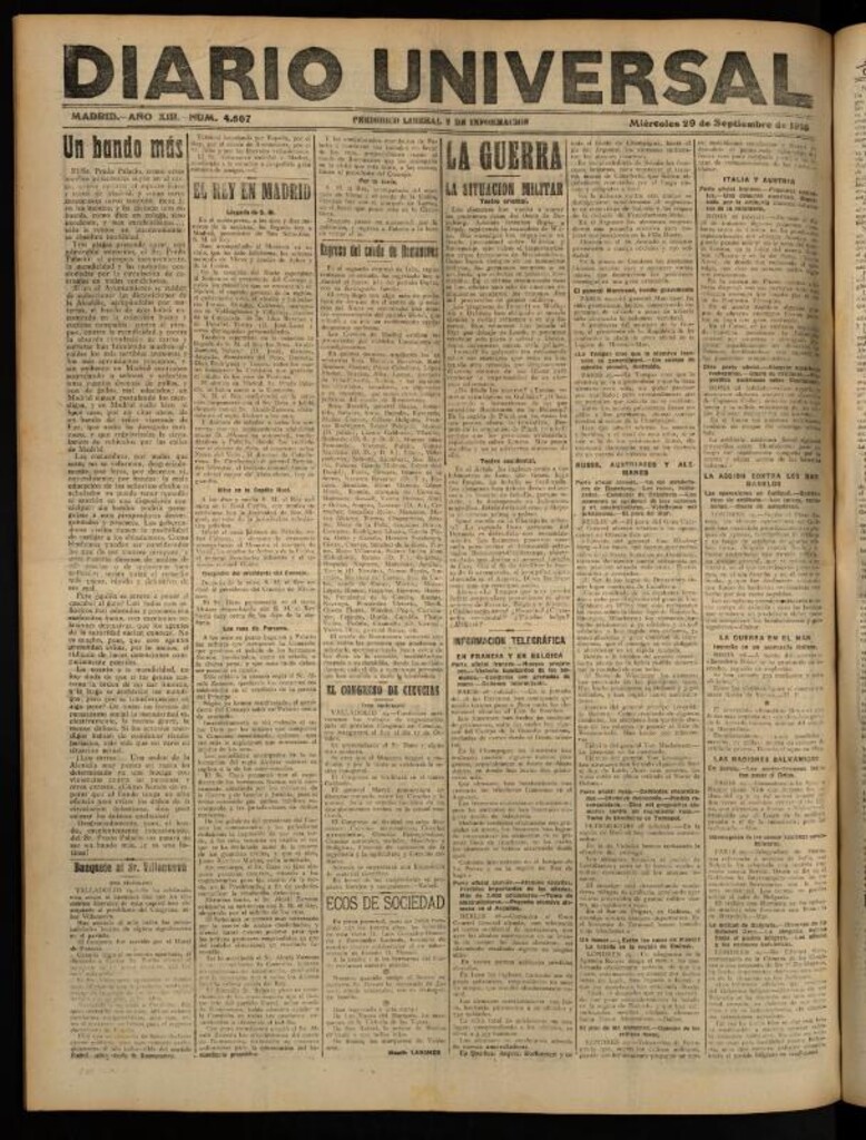 Miniatura de Diario Universal del 29 de septiembre de 1915