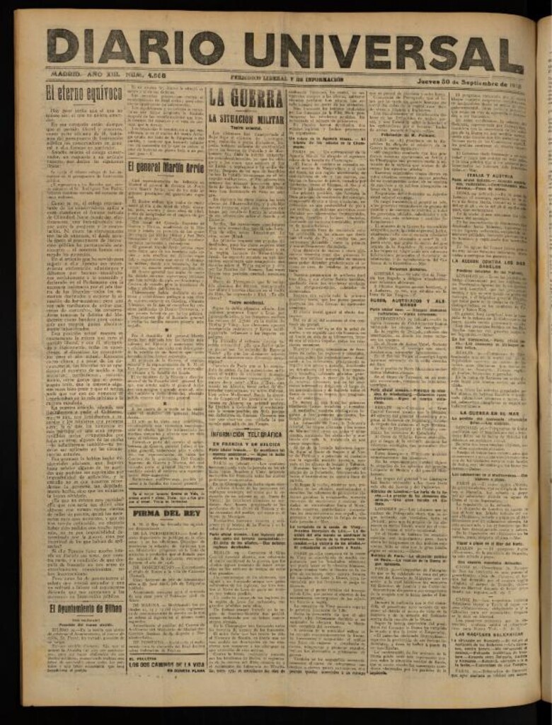 Miniatura de Diario Universal del 30 de septiembre de 1915