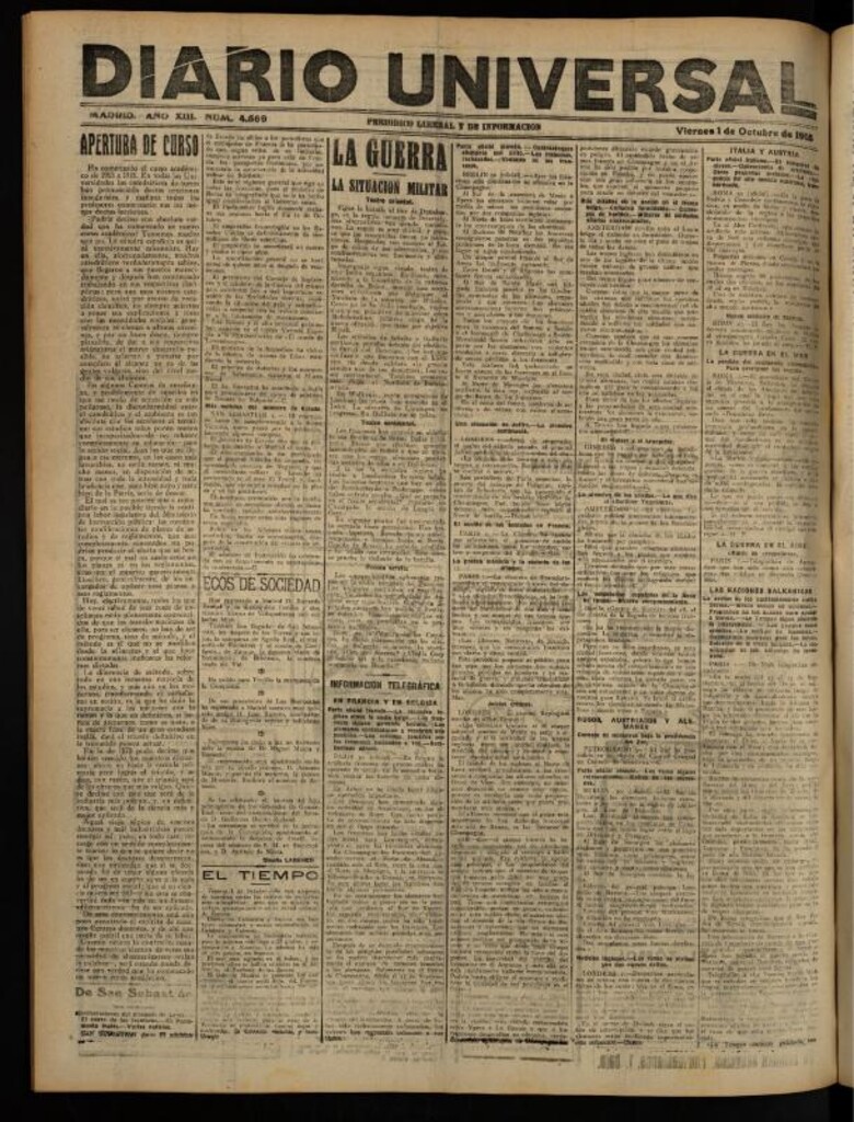 Miniatura de Diario Universal del 1 de octubre de 1915