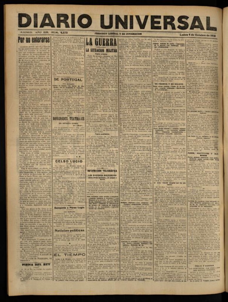 Miniatura de Diario Universal del 4 de octubre de 1915