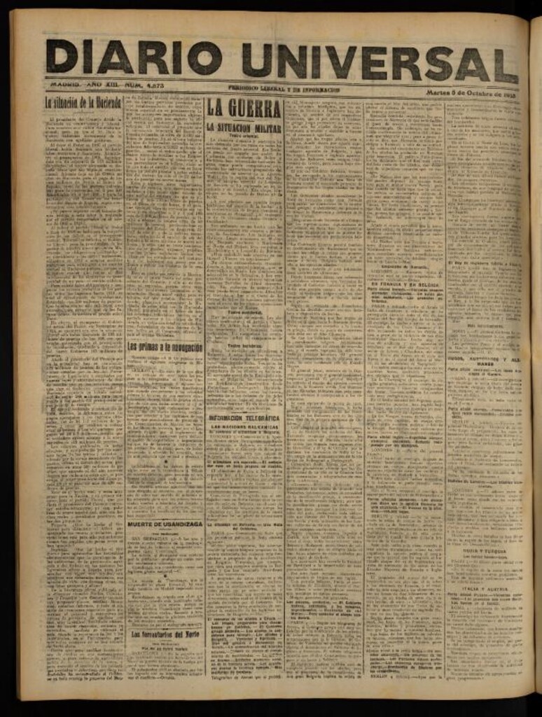 Miniatura de Diario Universal del 5 de octubre de 1915