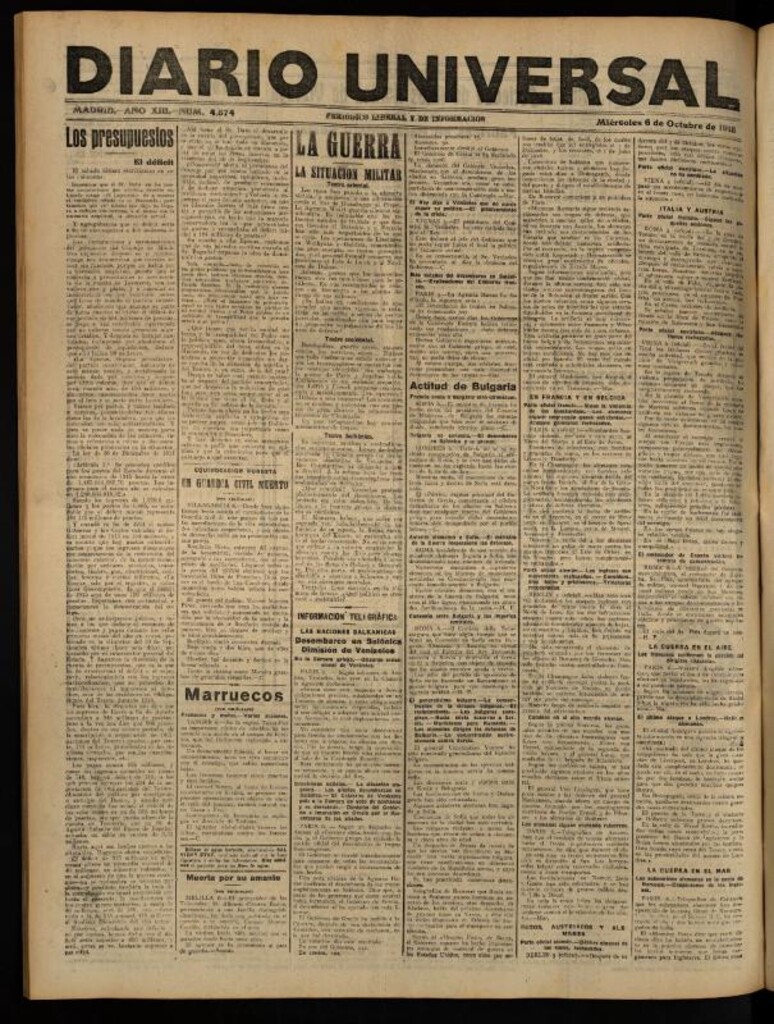 Miniatura de Diario Universal del 6 de octubre de 1915