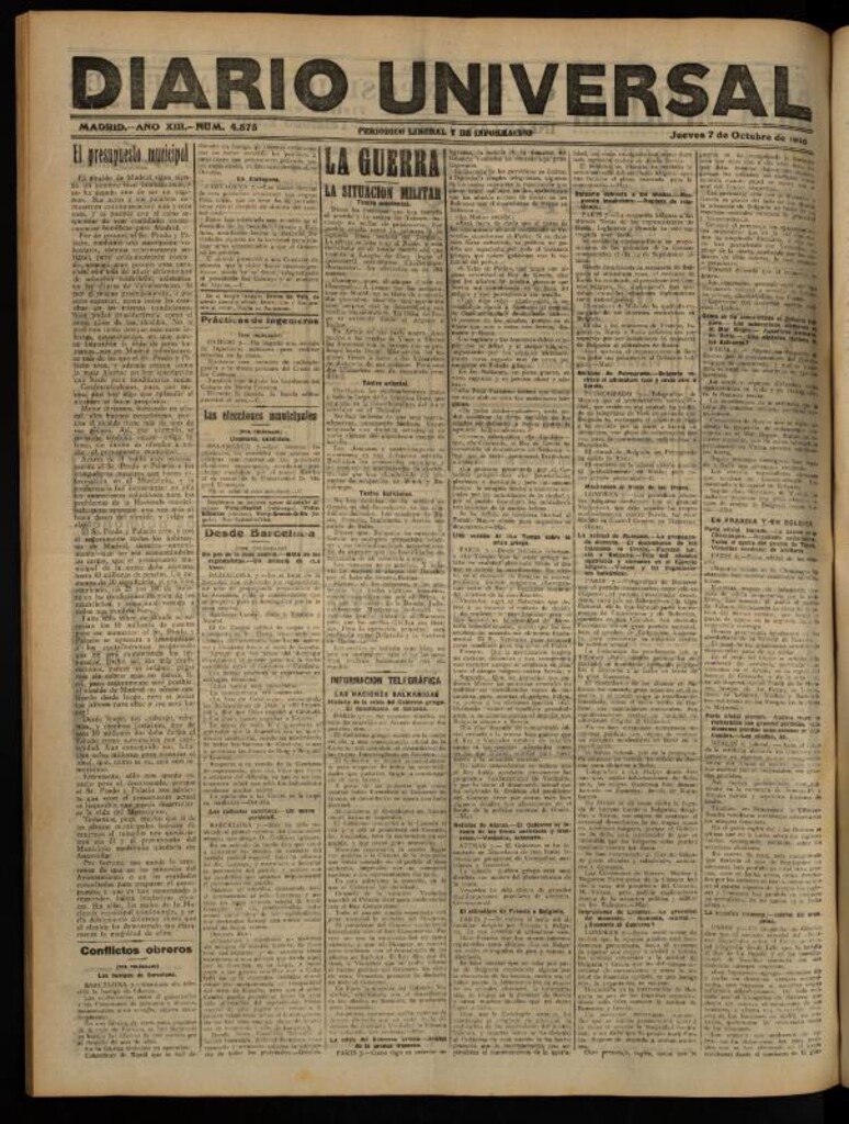 Miniatura de Diario Universal del 7 de octubre de 1915
