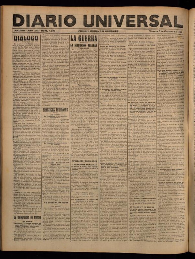 Miniatura de Diario Universal del 8 de octubre de 1915