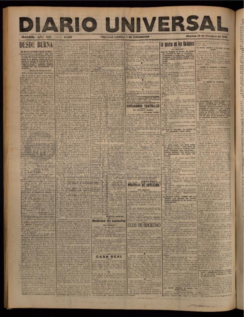 Miniatura de Diario Universal del 12 de octubre de 1915