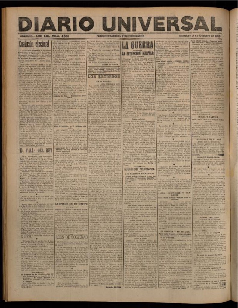 Miniatura de Diario Universal del 17 de octubre de 1915