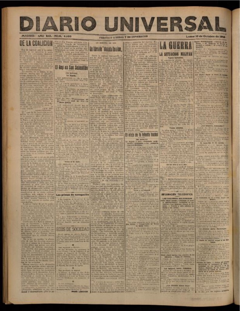 Miniatura de Diario Universal del 18 de octubre de 1915