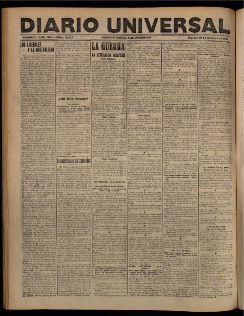 Miniatura de Diario Universal del 19 de octubre de 1915