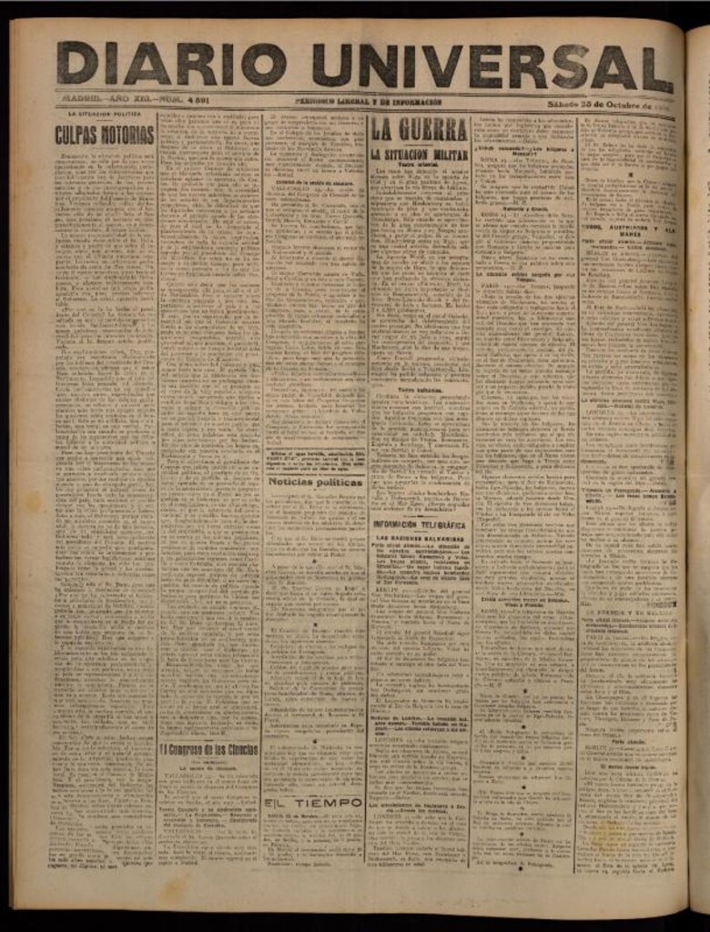 Miniatura de Diario Universal del 23 de octubre de 1915