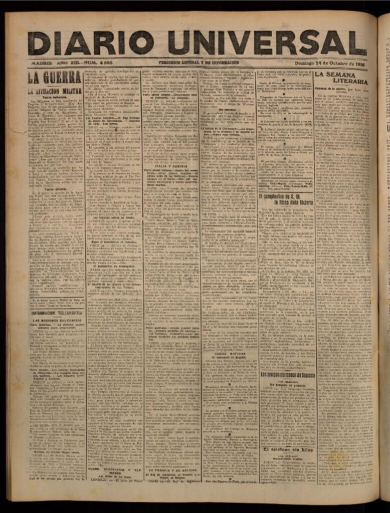 Miniatura de Diario Universal del 24 de octubre de 1915