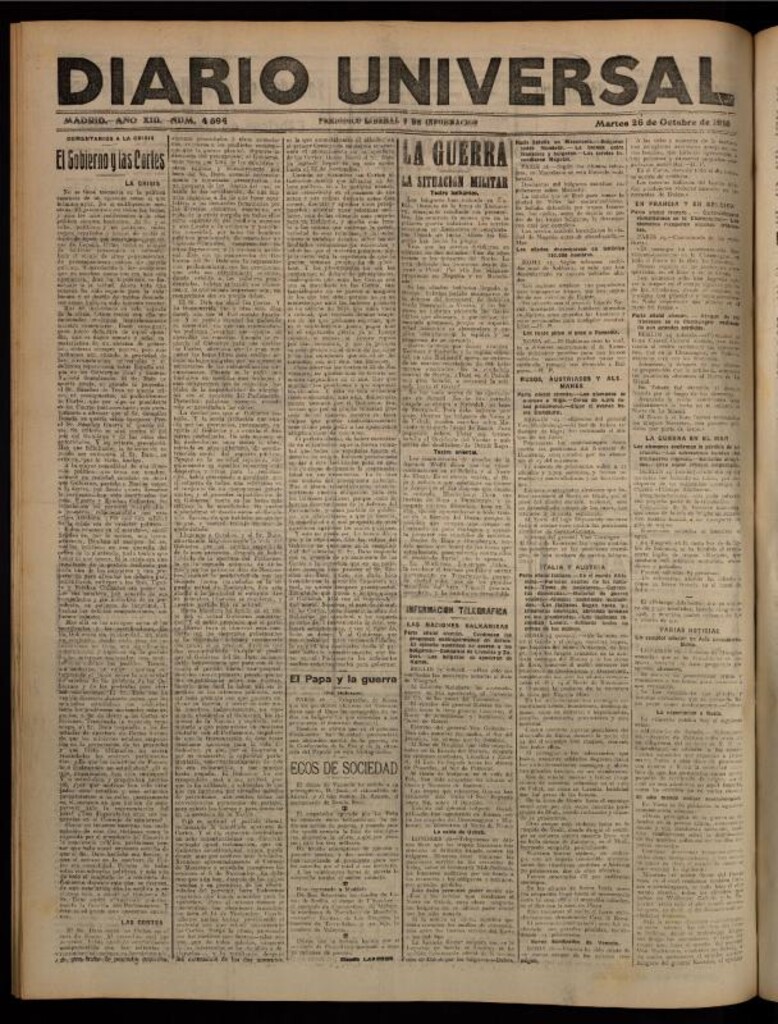 Miniatura de Diario Universal del 26 de octubre de 1915