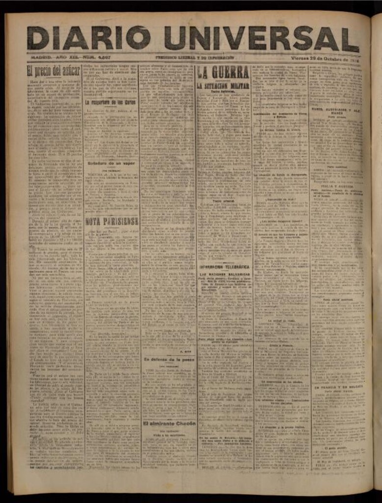Miniatura de Diario Universal del 29 de octubre de 1915