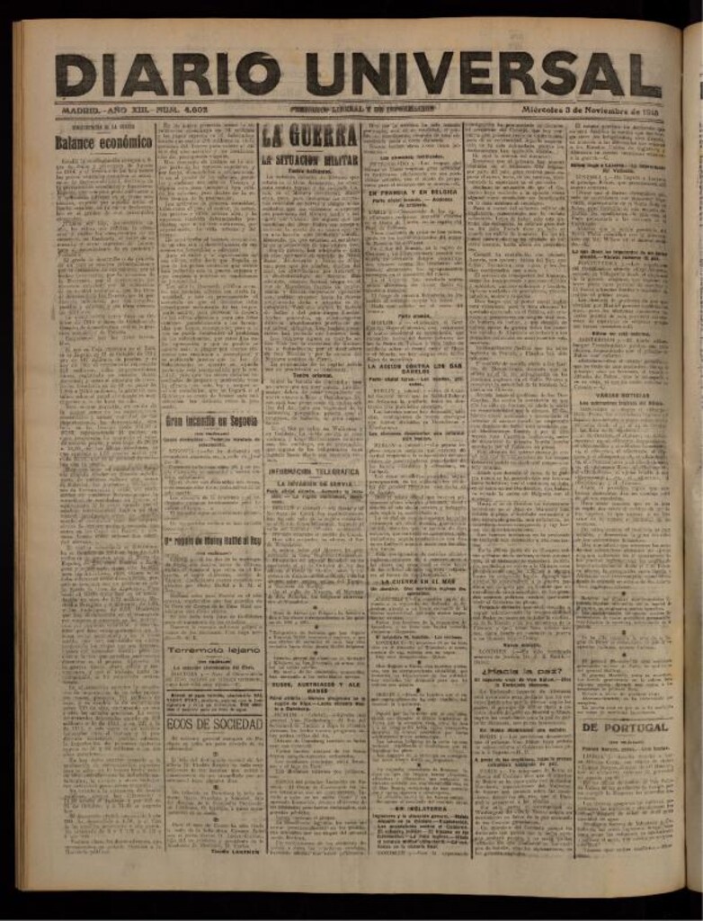 Miniatura de Diario Universal del 3 de noviembre de 1915
