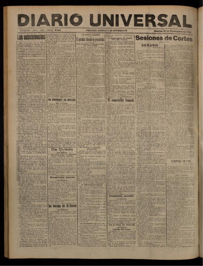 Miniatura de Diario Universal del 16 de noviembre de 1915