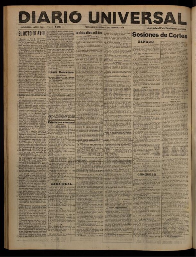 Miniatura de Diario Universal del 17 de noviembre de 1915