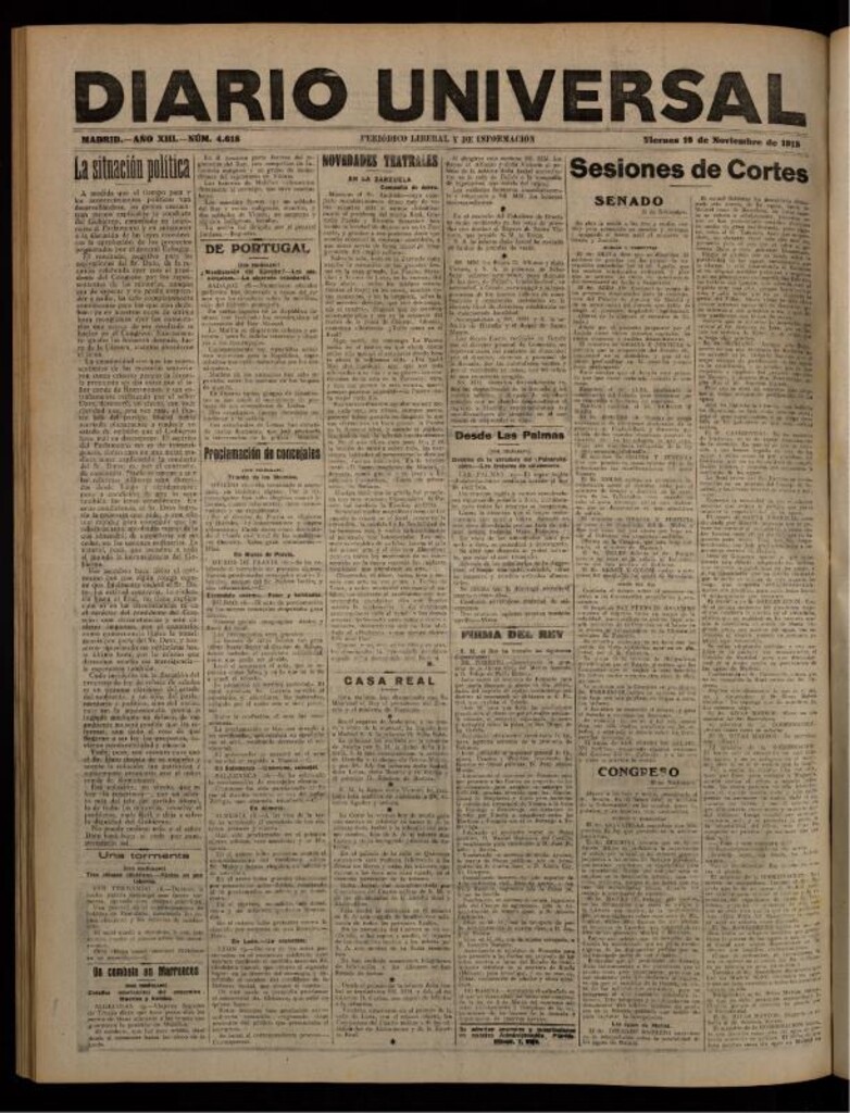Miniatura de Diario Universal del 19 de noviembre de 1915