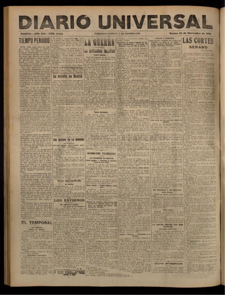 Miniatura de Diario Universal del 23 de noviembre de 1915