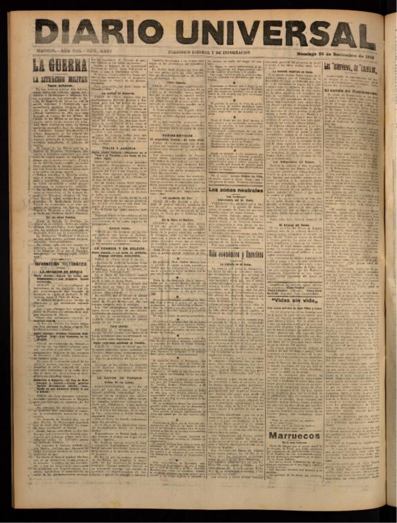 Miniatura de Diario Universal del 28 de noviembre de 1915