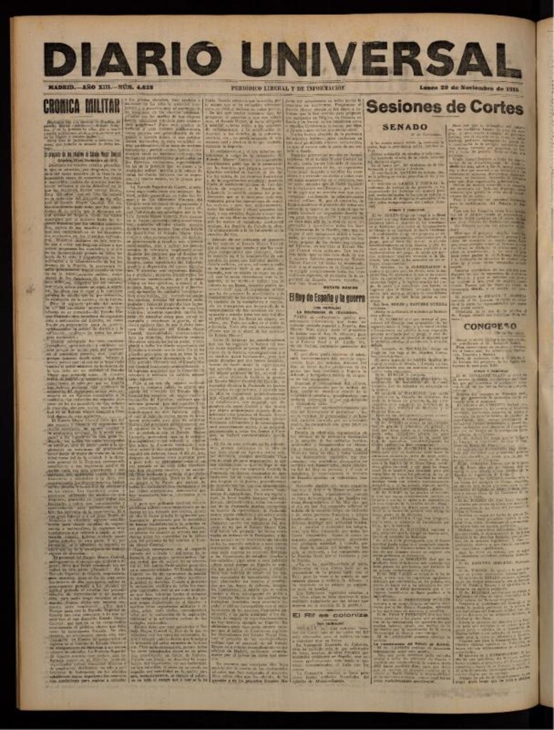 Miniatura de Diario Universal del 29 de noviembre de 1915