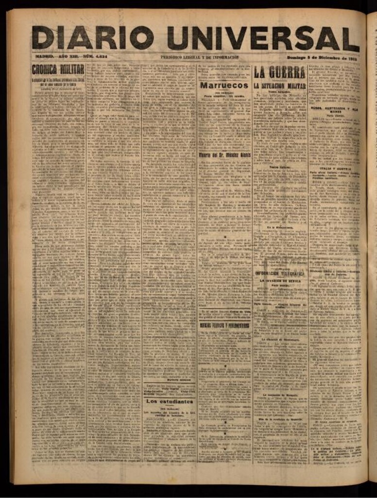 Miniatura de Diario Universal del 5 de diciembre de 1915