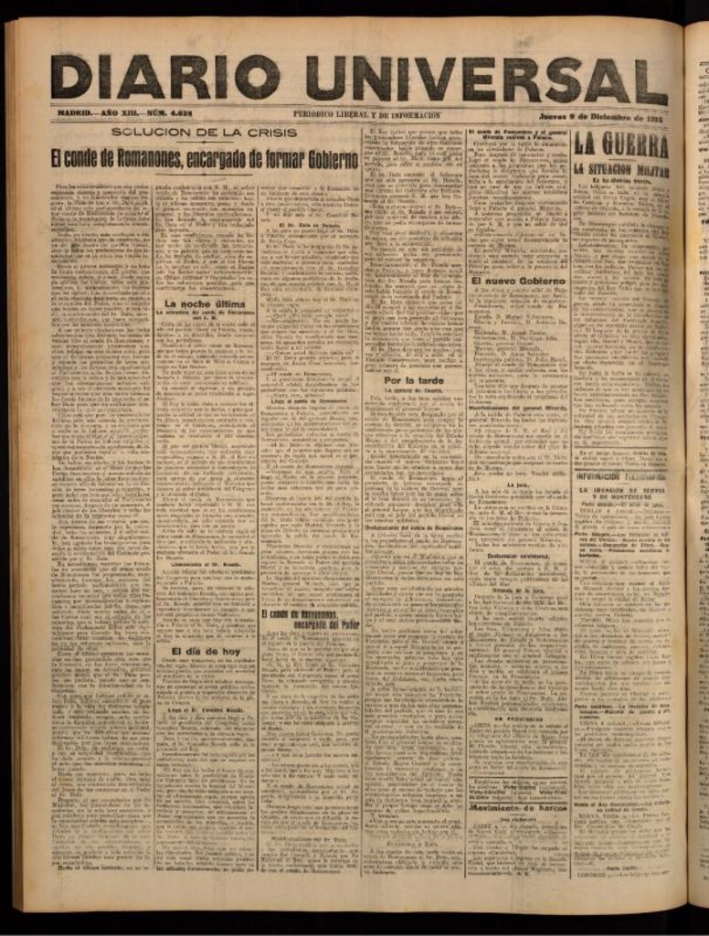 Miniatura de Diario Universal del 9 de diciembre de 1915