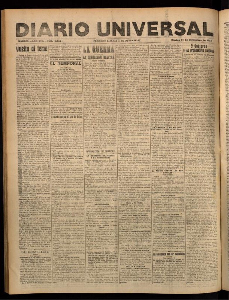 Miniatura de Diario Universal del 14 de diciembre de 1915