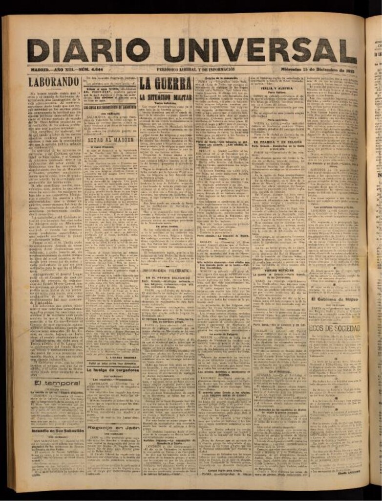Miniatura de Diario Universal del 15 de diciembre de 1915